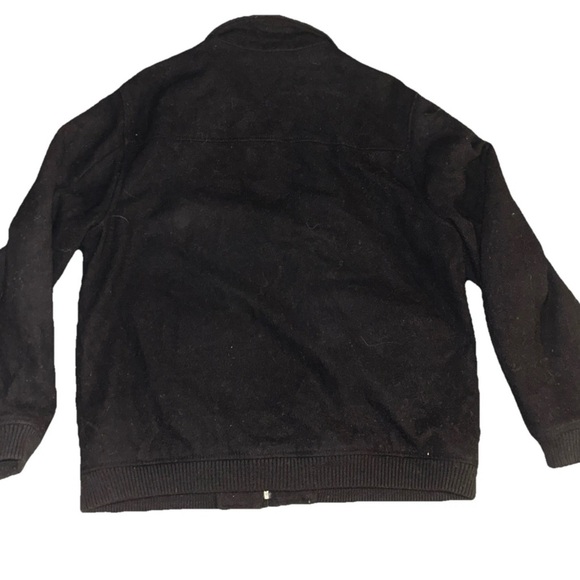 Old Navy Jacket Mens XL Black Wool Varsity Lettermans Bomber Preppy - Picture 5 of 5